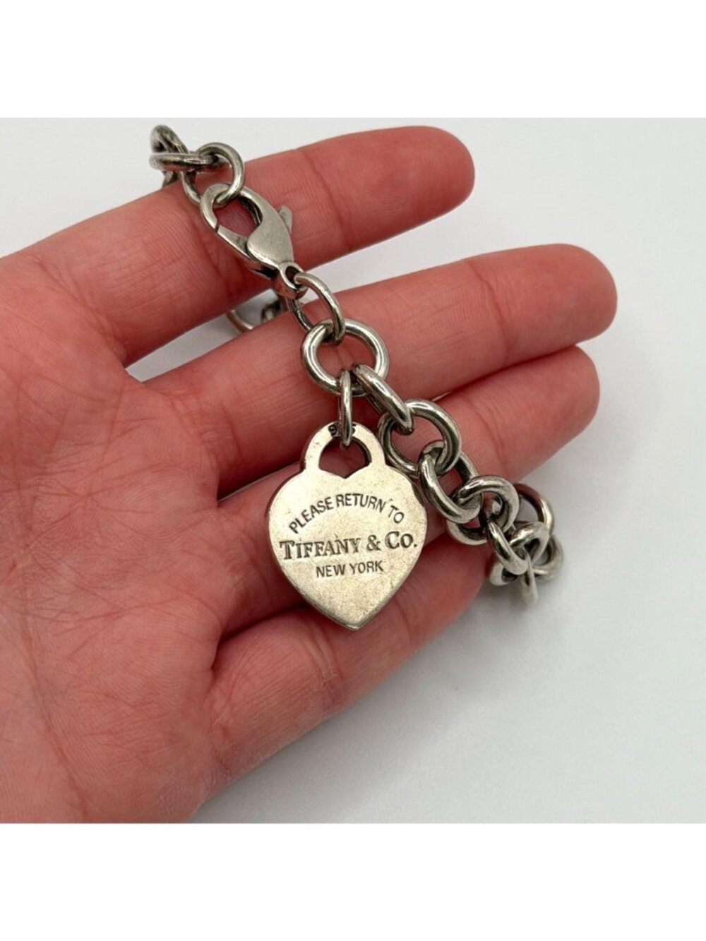 Tiffany & Co. Heart Tag Charm Bracelet Sterling Silver 925 - Picture 2 of 5